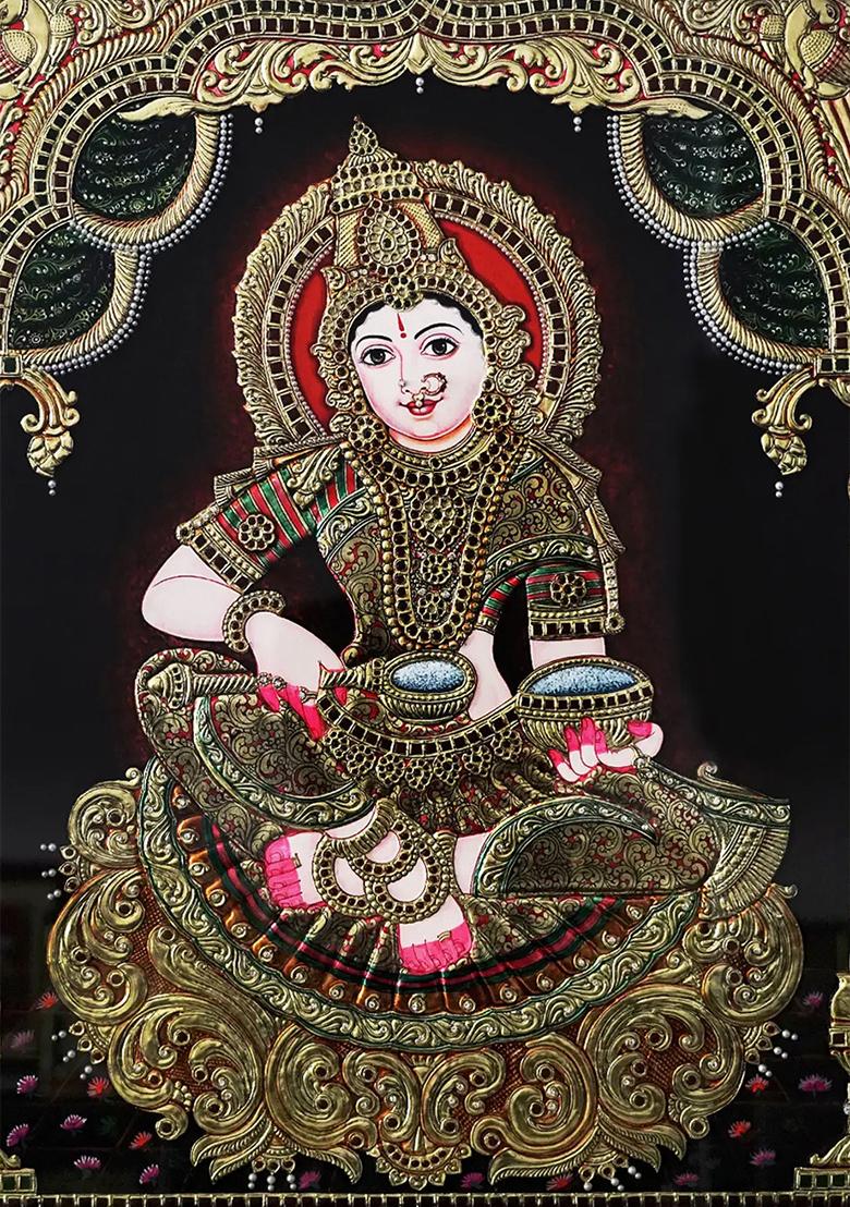 Goddess Annapurna Tanjore Painting Divine Abundance