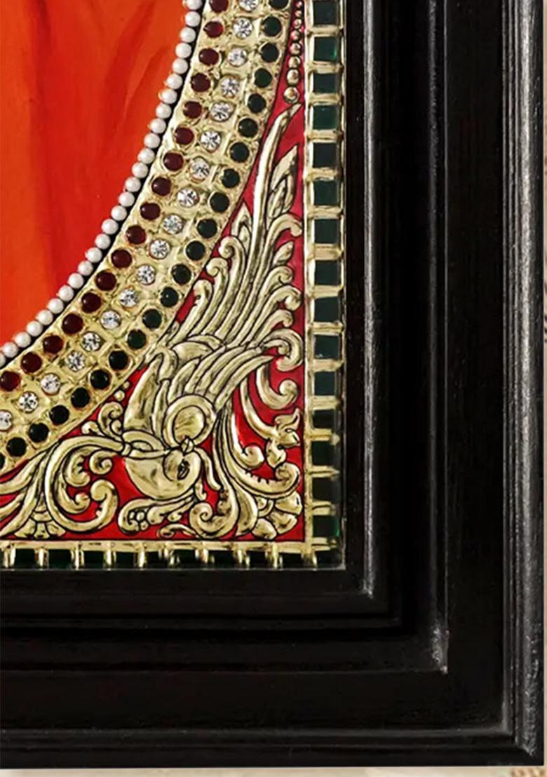 Sai Baba Showering Blessingsframed Tanjore Painting