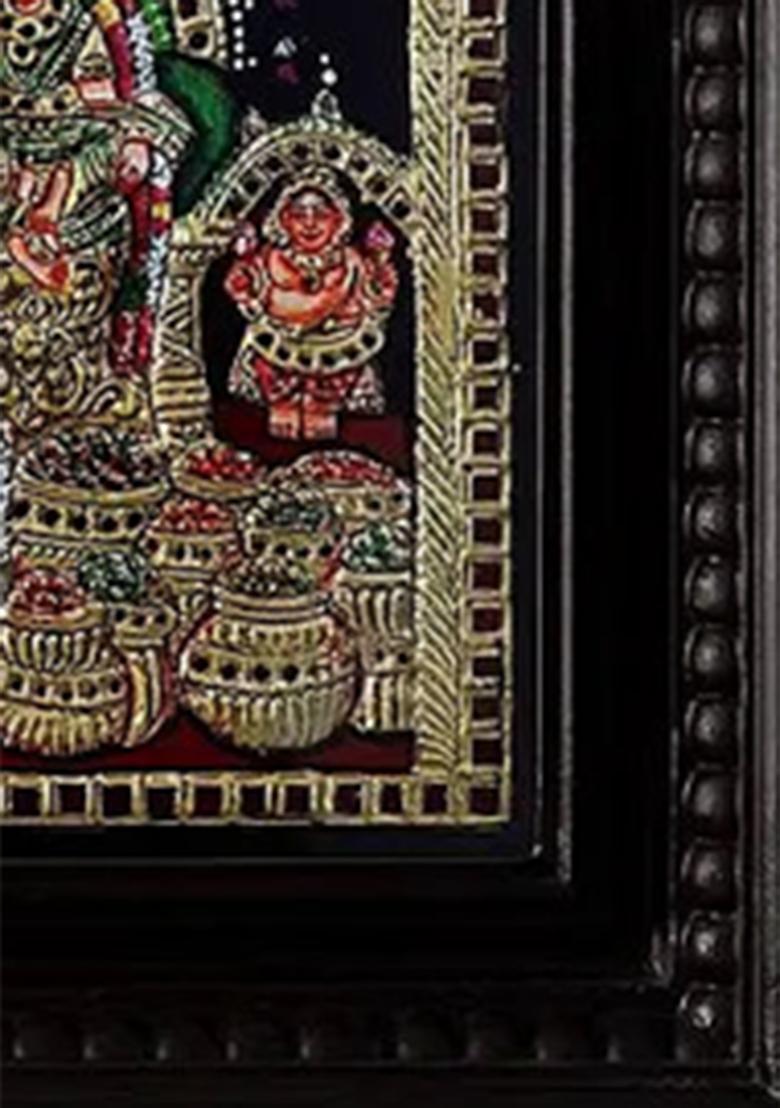 Goddess Lakshmi Lord Kubera Tanjore Painting Divine Prosperity