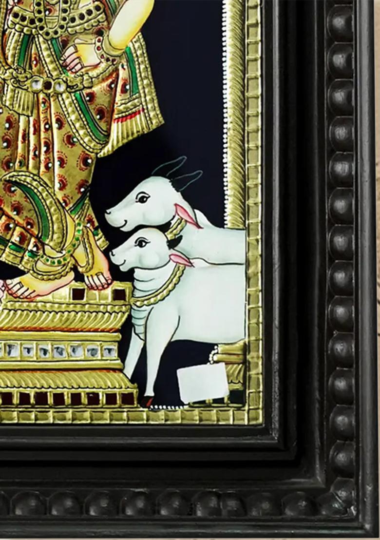 Ornamented Radha Krishna Tanjore Painting Divine Love