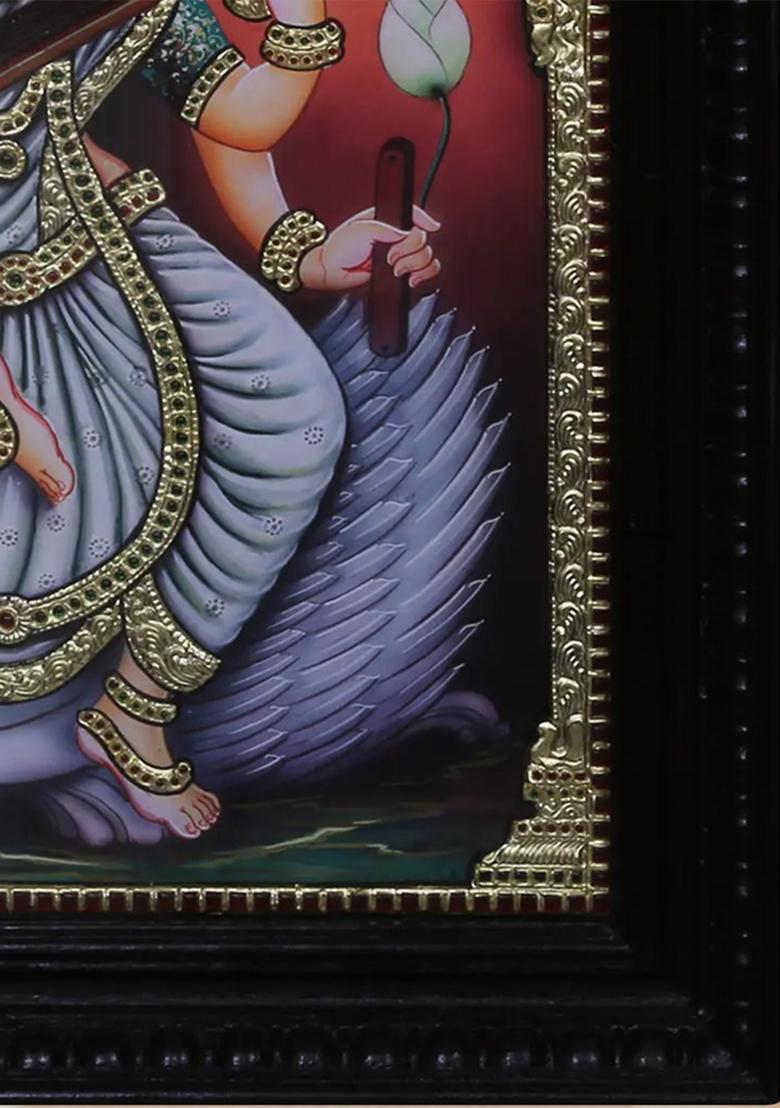 Goddess Saraswati Tanjore Painting Divine Wisdom