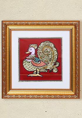 Divine Annam Pakshi Tanjore Painting With Work
