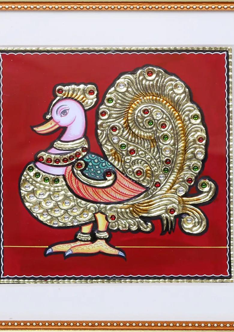 Divine Annam Pakshi Tanjore Painting With Work