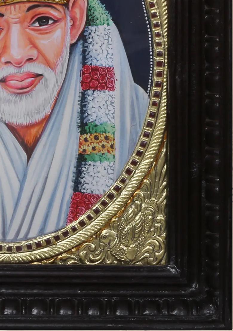 Blessing Sai Baba Tanjore Painting Divine Thanjavur
