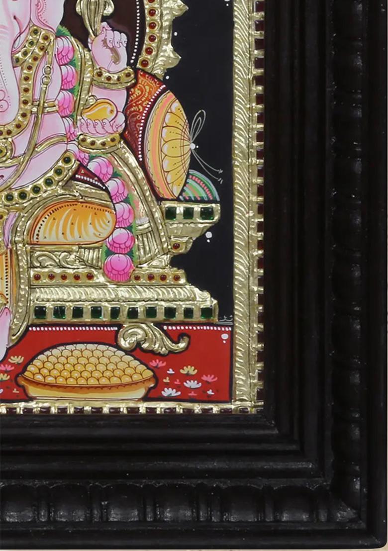Fourhanded Lord Vinayak Tanjore Painting Thanjavur