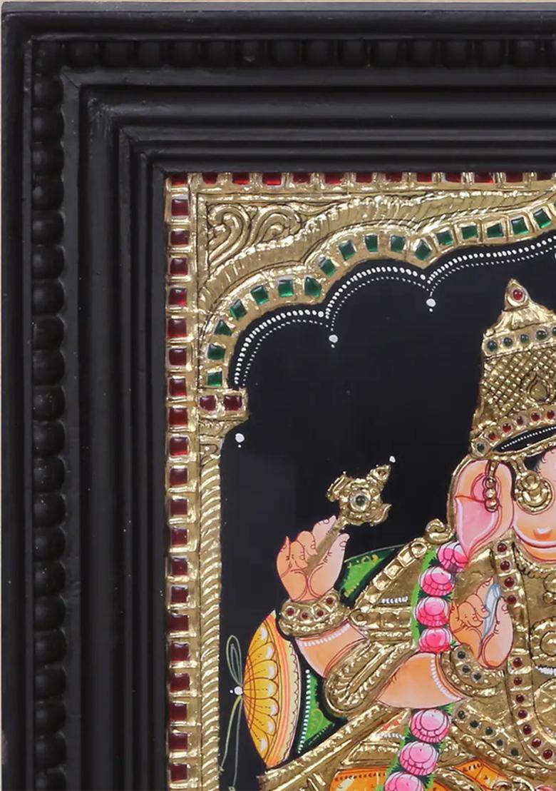 Lord Ganesha Tanjore Painting Remover Of Obstacles Harbinger Of Prosperity