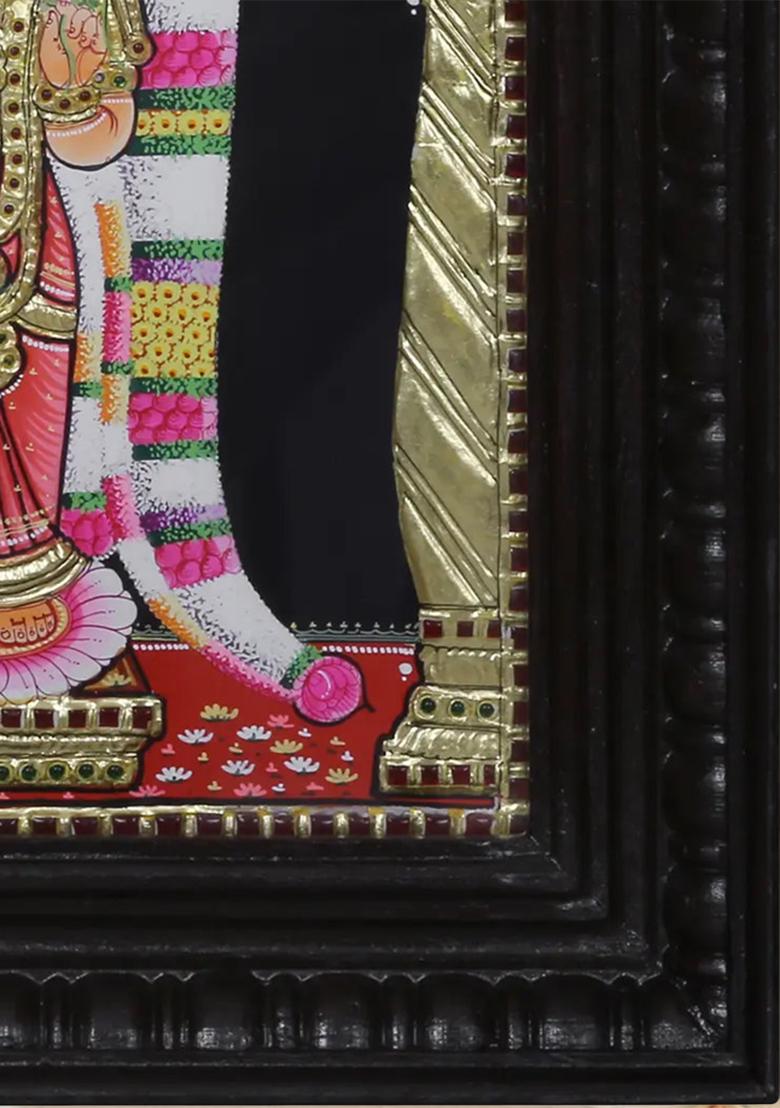Standing Goddess Andal Tanjore Painting Devotional Artwork