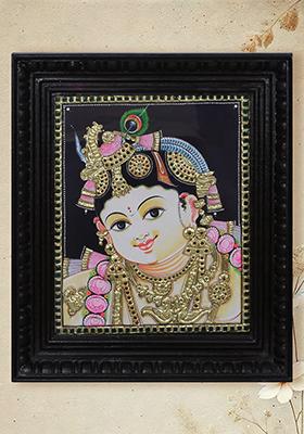Bal Krishna Tanjore Painting Divine Baby Krishna