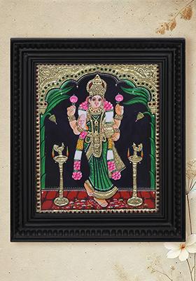 Goddess Vastu Lakshmi Tanjore Painting Divine Blessings
