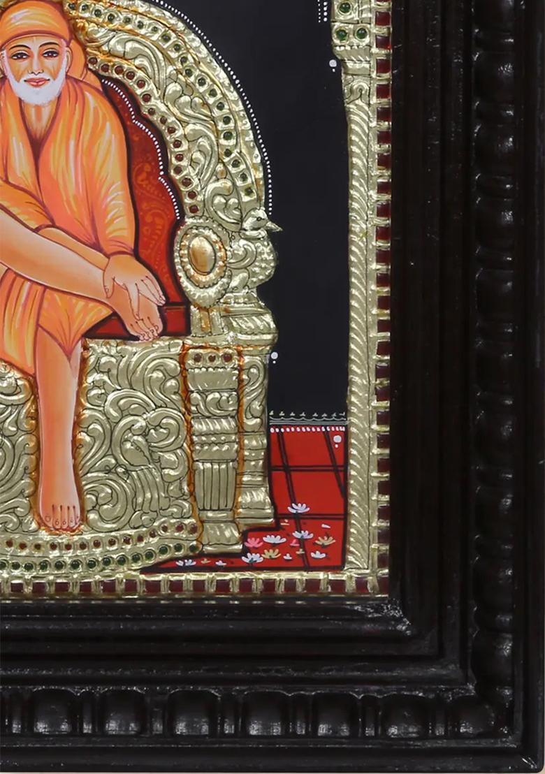 Tanjore Artwork Of Shirdi Sai Baba Painting