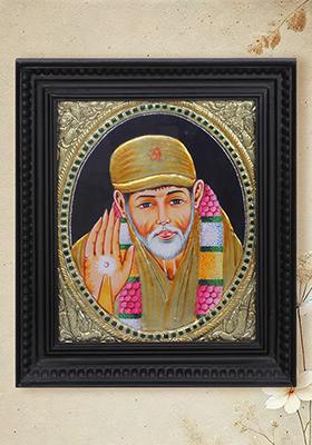 Sai Baba Tanjore Painting For Devotion Blessings