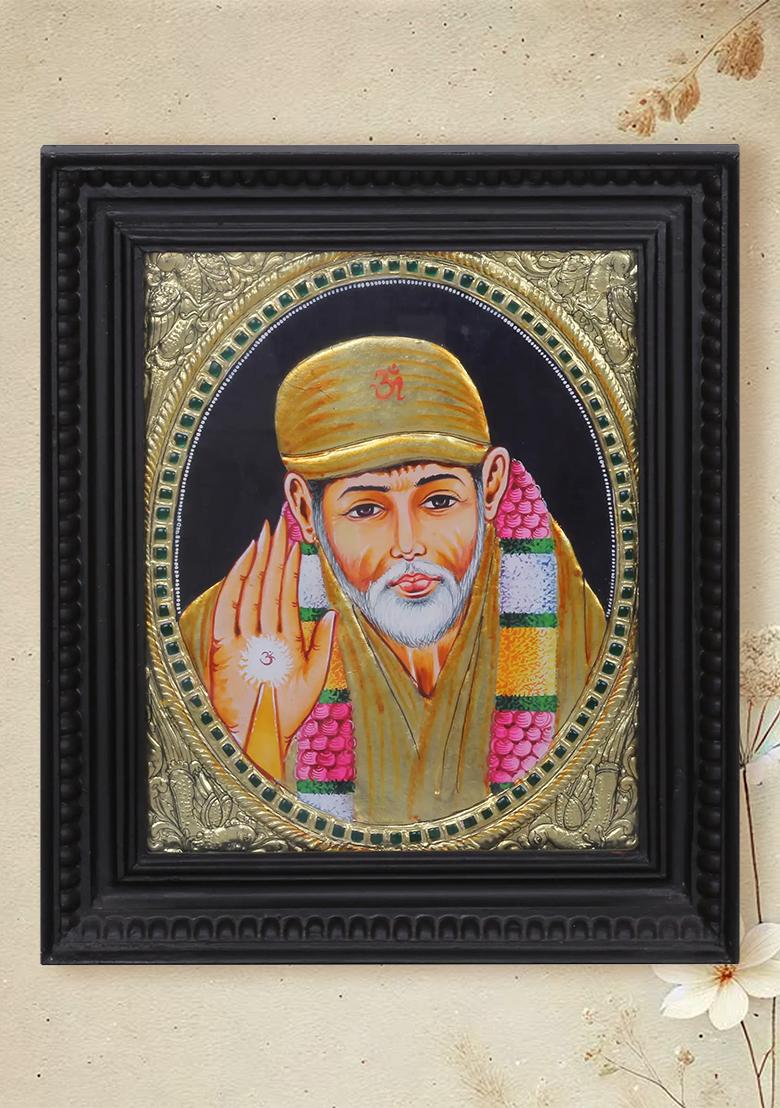 Sai Baba Tanjore Painting For Devotion Blessings