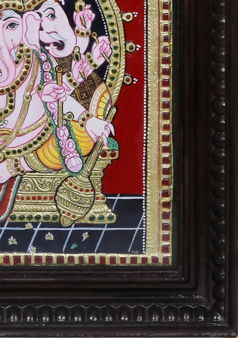 Tanjore Painting Of Panchmukhi Ganesha For Wisdom Protection