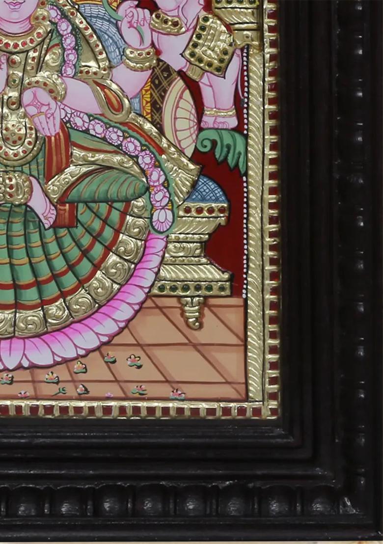 Goddess Gajalakshmi Tanjore Painting Symbol Of Prosperity Divine Blessings