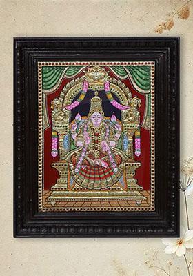 Goddess Lakshmi Tanjore Painting Symbol Of Prosperity Abundance