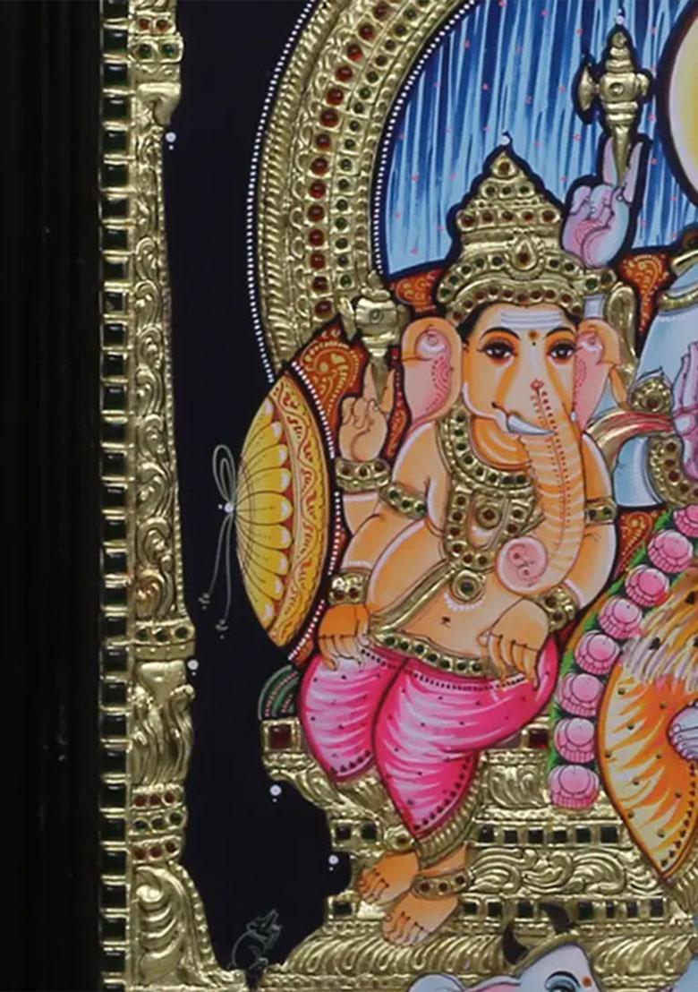 Lord Shiva Family Tanjore Painting