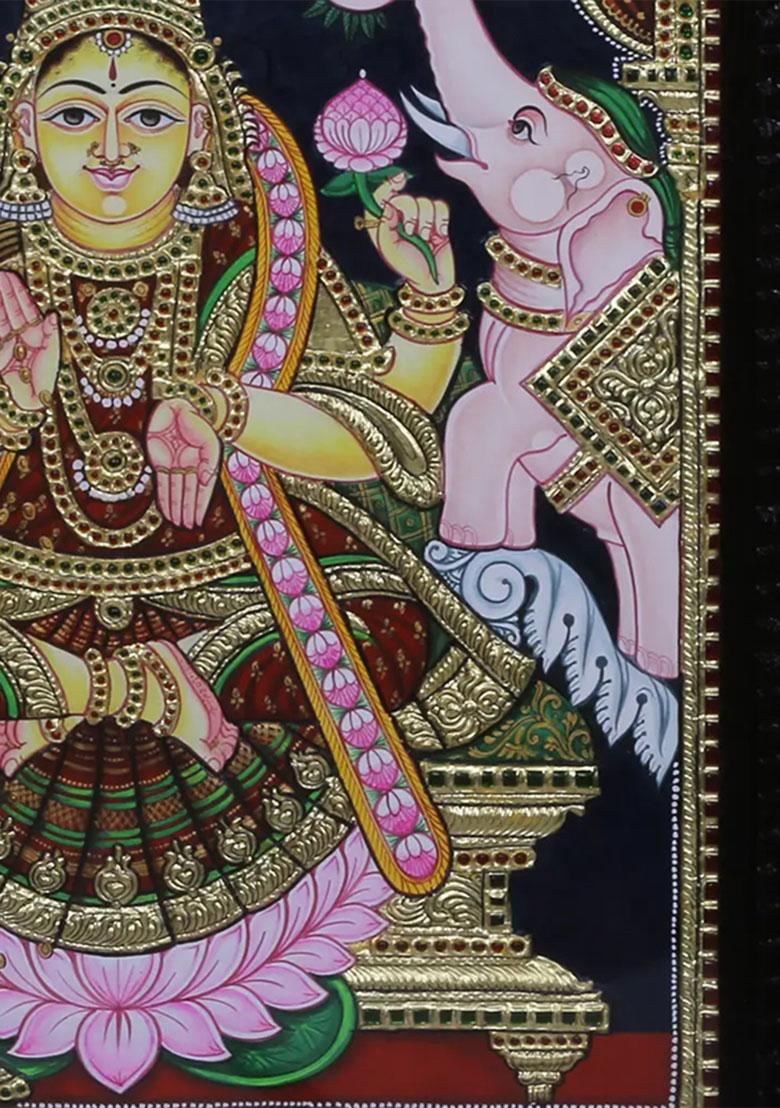 Goddess Gajalakshmi Tanjore Painting