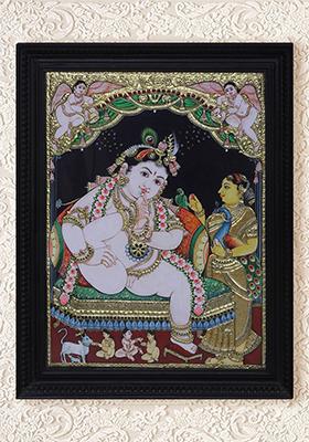 Lord Bala Krishna Tanjore Painting