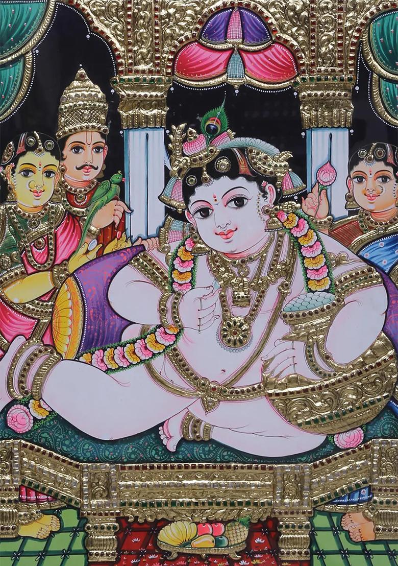 Lord Butter Krishna Tanjore Painting