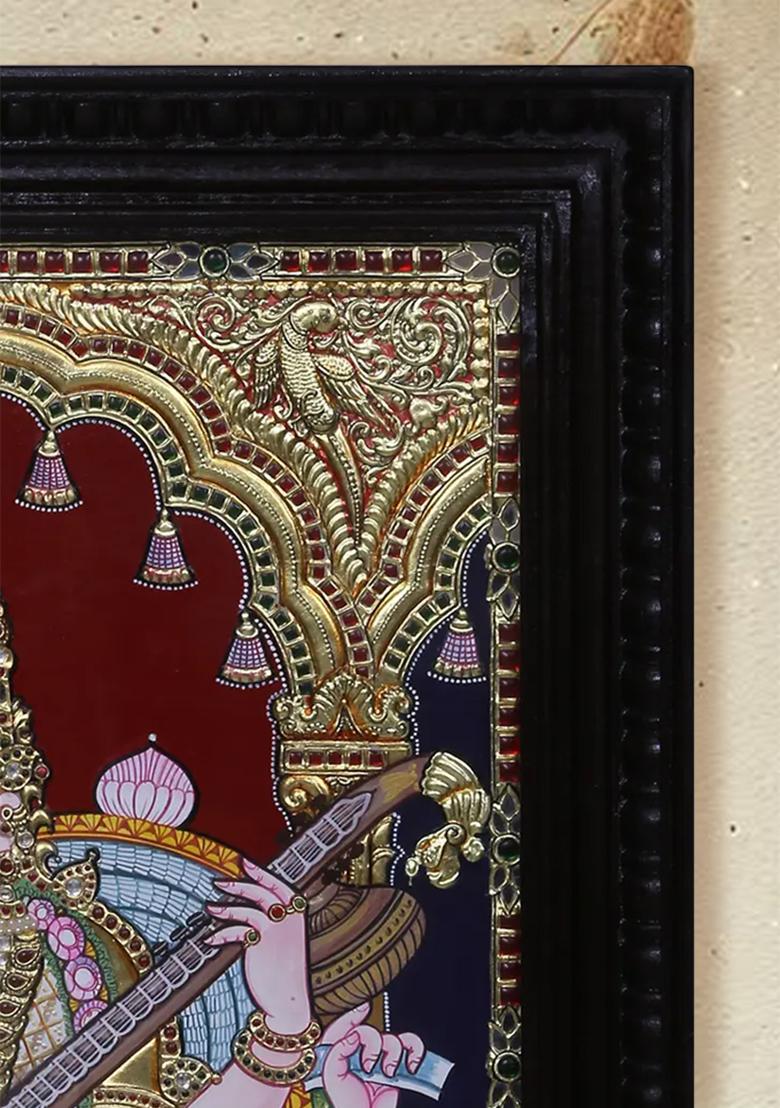 Goddess Saraswati Tanjore Painting
