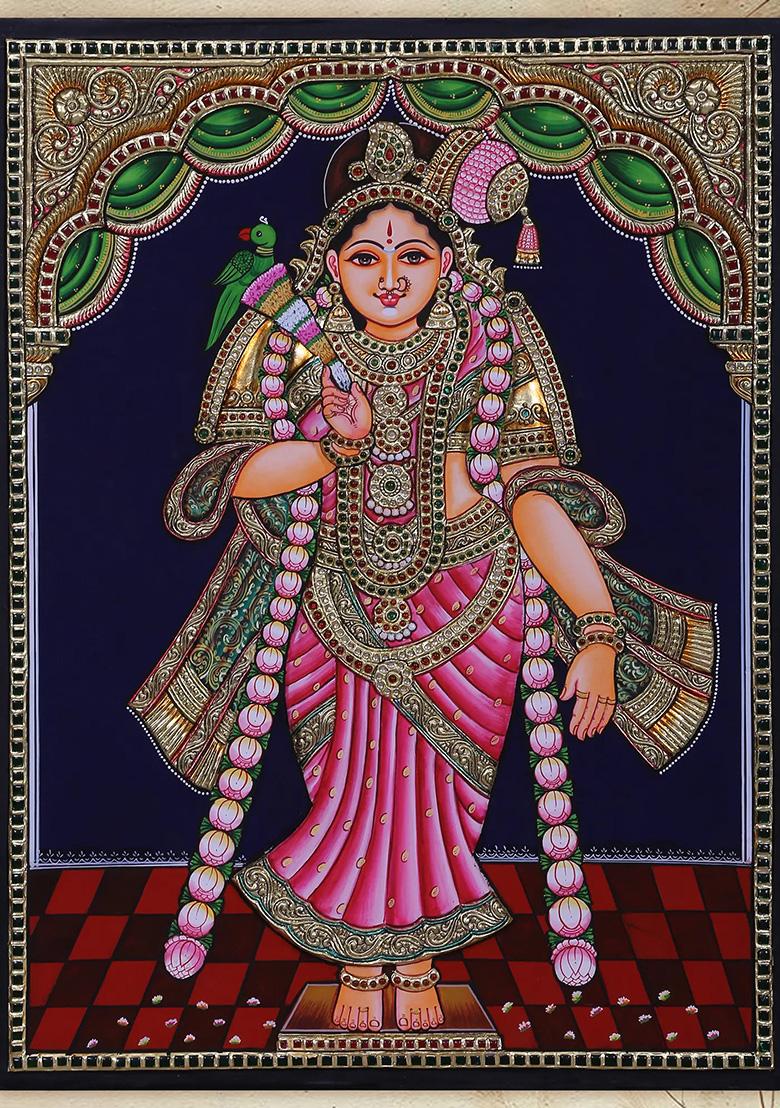 Goddess Andal Tanjore Painting