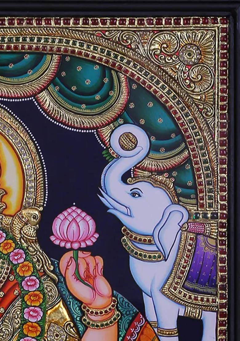 Goddess Gajalakshmi Tanjore Painting