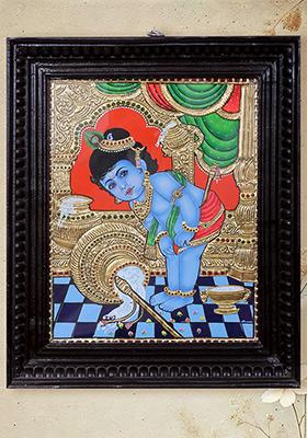 Butter Krishna Tanjore Painting