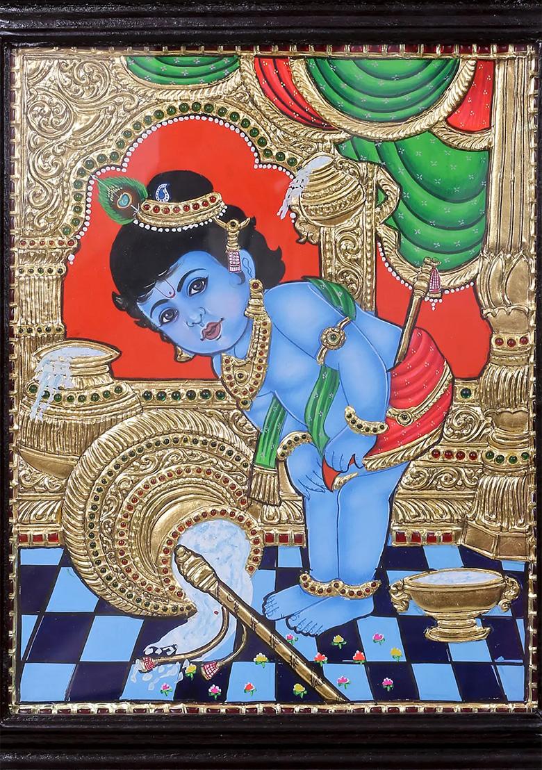 Butter Krishna Tanjore Painting