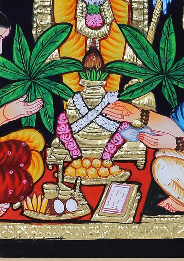 Shri Hari Satyanarayan Katha Tanjore Painting