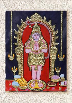 Lord Bajrang Bali Hanuman Tanjore Painting
