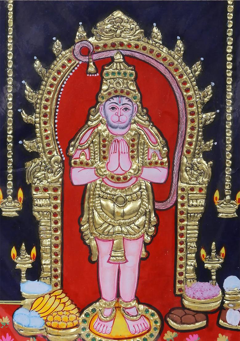 Lord Bajrang Bali Hanuman Tanjore Painting