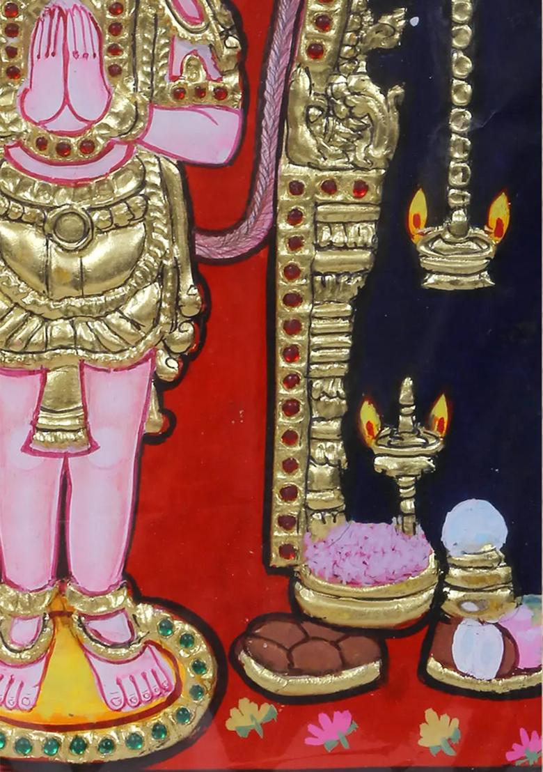 Lord Bajrang Bali Hanuman Tanjore Painting