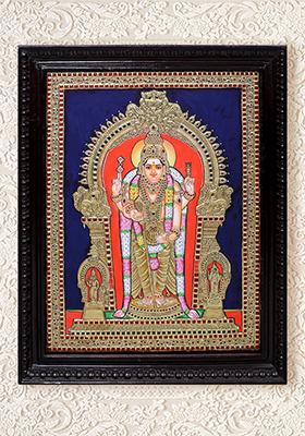 Standing Lord Ktikeya Tanjore Painting