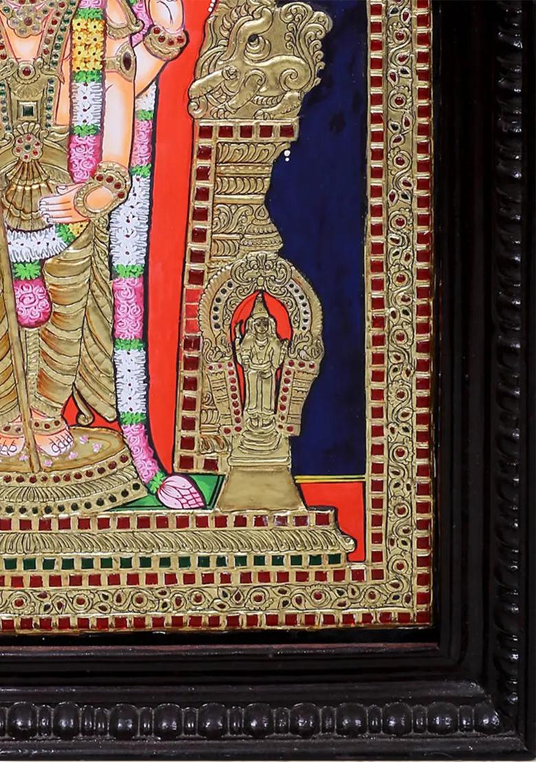 Standing Lord Ktikeya Tanjore Painting