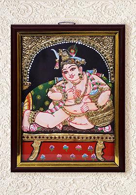 Butter Krishna Tanjore Painting