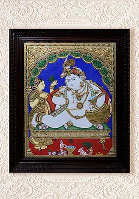 Navaneeta Krishna Tanjore Painting