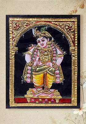 Standing Lord Krishna Tanjore Painting