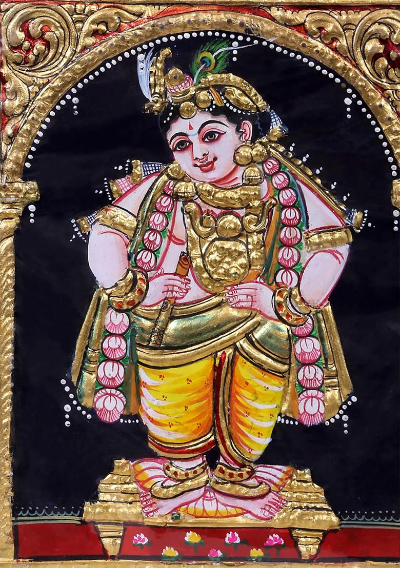 Standing Lord Krishna Tanjore Painting
