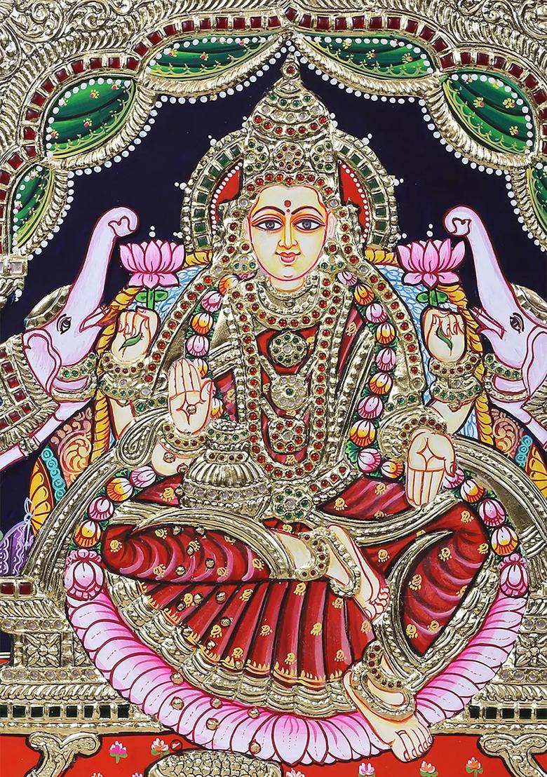 Goddess Gajalakshmi Tanjore Painting
