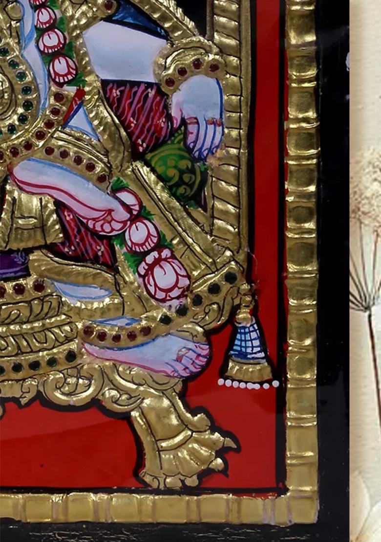 Sitting Lord Krishna Tanjore Painting