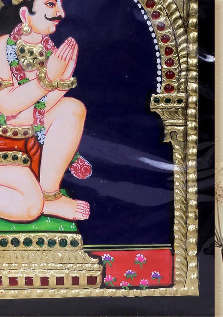 Tanjore Painting Of Garudavahana Of Lord Vishnu