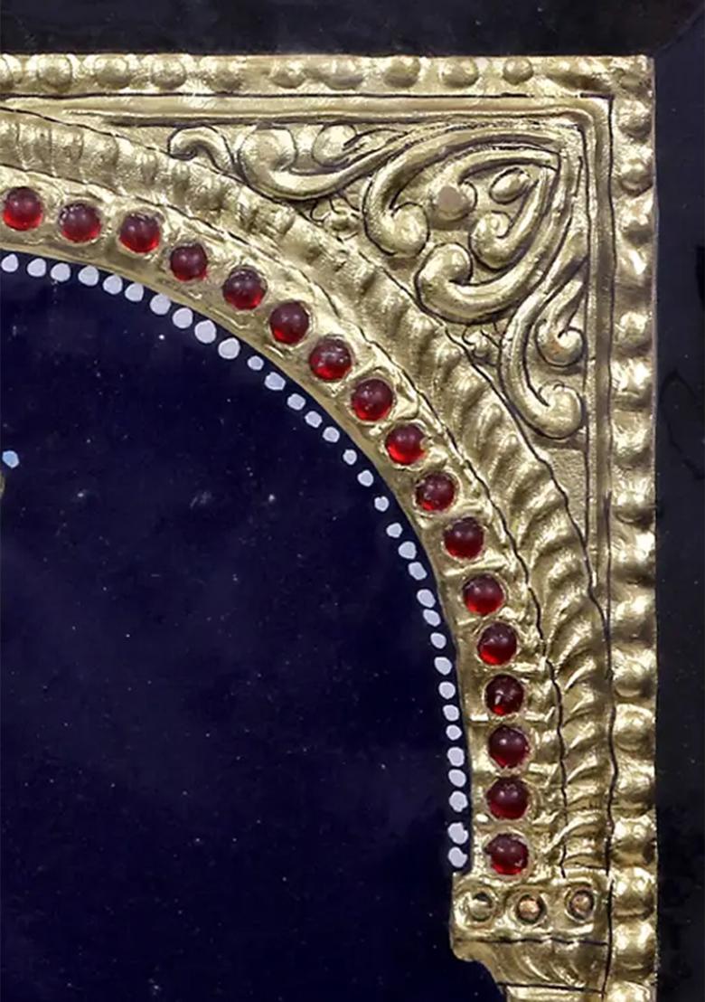 Sitting Lord Hanuman In Namaskar Mudra Tanjore Painting