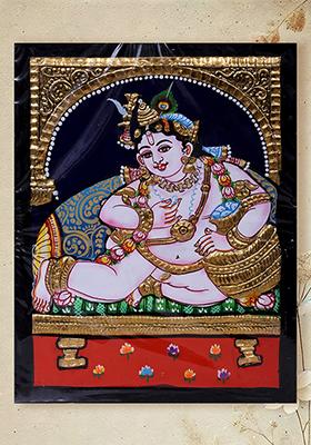 Butter Krishna Tanjore Painting