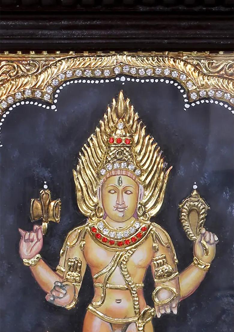 Lord Shiva As Bhairava Tanjore Painting