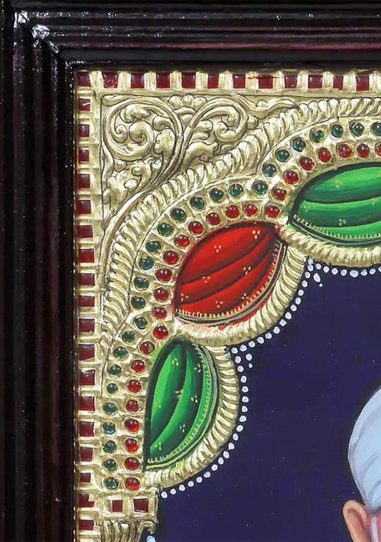 Blessing Lord Sai Baba Tanjore Painting