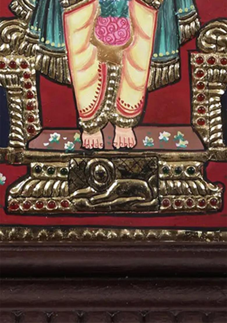 Standing Panchmukhi Lord Ganesha Tanjore Painting