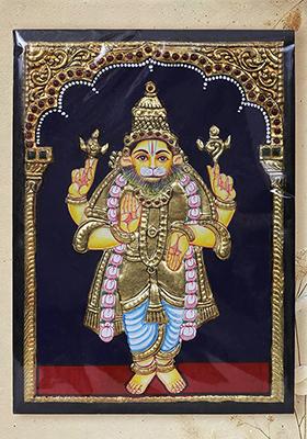 Lord Narsimhafourth Avatar Of Lord Vishnu Tanjore Painting