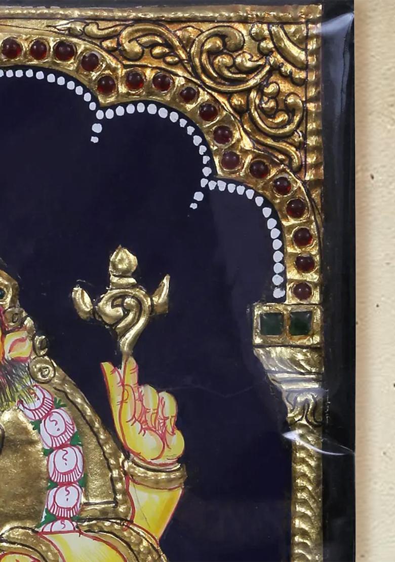 Lord Narsimhafourth Avatar Of Lord Vishnu Tanjore Painting