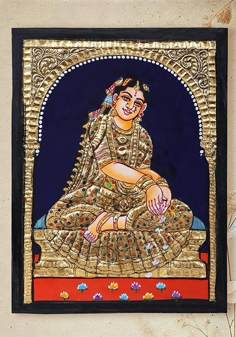 Female Devotee Tanjore Painting