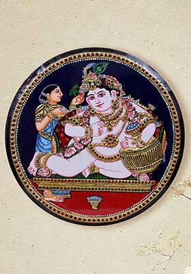 Butter Krishna Tanjore Painting